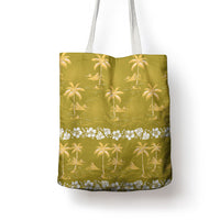Yellow Hawaii Palm Tree Hibiscus Tote Bag Fantasy Summer Vibe