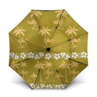 Yellow Hawaii Palm Tree Hibiscus Umbrella Fantasy Summer Vibe
