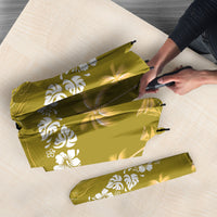 Yellow Hawaii Palm Tree Hibiscus Umbrella Fantasy Summer Vibe