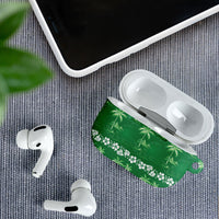 Green Hawaii Palm Tree Hibiscus AirPods Case Fantasy Summer Vibe