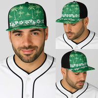 Green Hawaii Palm Tree Hibiscus Baseball Net Cap Fantasy Summer Vibe