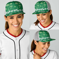 Green Hawaii Palm Tree Hibiscus Baseball Net Cap Fantasy Summer Vibe