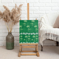 Green Hawaii Palm Tree Hibiscus Canvas Wall Art Fantasy Summer Vibe