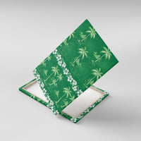 Green Hawaii Palm Tree Hibiscus Canvas Wall Art Fantasy Summer Vibe