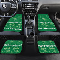 Green Hawaii Palm Tree Hibiscus Car Mats Fantasy Summer Vibe