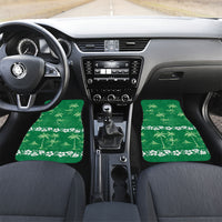 Green Hawaii Palm Tree Hibiscus Car Mats Fantasy Summer Vibe