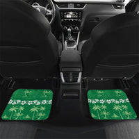 Green Hawaii Palm Tree Hibiscus Car Mats Fantasy Summer Vibe