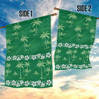 Green Hawaii Palm Tree Hibiscus Garden Flag Fantasy Summer Vibe
