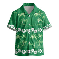 Green Hawaii Palm Tree Hibiscus Kid Hawaiian Shirt Fantasy Summer Vibe