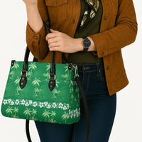 Green Hawaii Palm Tree Hibiscus Leather Bag Fantasy Summer Vibe
