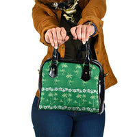 Green Hawaii Palm Tree Hibiscus Shoulder Handbag Fantasy Summer Vibe