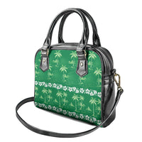Green Hawaii Palm Tree Hibiscus Shoulder Handbag Fantasy Summer Vibe
