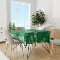 Green Hawaii Palm Tree Hibiscus Tablecloth Fantasy Summer Vibe