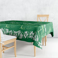 Green Hawaii Palm Tree Hibiscus Tablecloth Fantasy Summer Vibe
