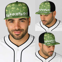 Olive Green Hawaii Palm Tree Hibiscus Baseball Net Cap Fantasy Summer Vibe