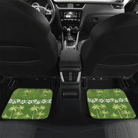 Olive Green Hawaii Palm Tree Hibiscus Car Mats Fantasy Summer Vibe