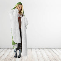 Olive Green Hawaii Palm Tree Hibiscus Hooded Blanket Fantasy Summer Vibe