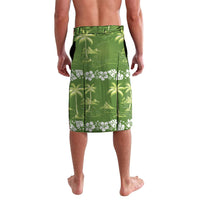 Olive Green Hawaii Palm Tree Hibiscus Lavalava Fantasy Summer Vibe
