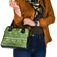 Olive Green Hawaii Palm Tree Hibiscus Shoulder Handbag Fantasy Summer Vibe