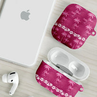 Pink Hawaii Palm Tree Hibiscus AirPods Case Fantasy Summer Vibe