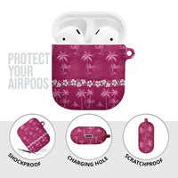 Pink Hawaii Palm Tree Hibiscus AirPods Case Fantasy Summer Vibe