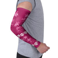Pink Hawaii Palm Tree Hibiscus Arm Sleeves Fantasy Summer Vibe