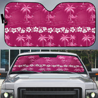 Pink Hawaii Palm Tree Hibiscus Auto Sun Shade Fantasy Summer Vibe