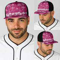 Pink Hawaii Palm Tree Hibiscus Baseball Net Cap Fantasy Summer Vibe