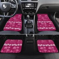 Pink Hawaii Palm Tree Hibiscus Car Mats Fantasy Summer Vibe