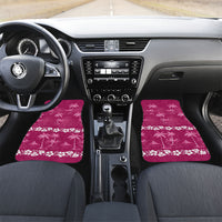 Pink Hawaii Palm Tree Hibiscus Car Mats Fantasy Summer Vibe