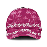 Pink Hawaii Palm Tree Hibiscus Classic Cap Fantasy Summer Vibe