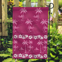 Pink Hawaii Palm Tree Hibiscus Garden Flag Fantasy Summer Vibe