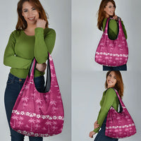 Pink Hawaii Palm Tree Hibiscus Grocery Bag Fantasy Summer Vibe