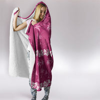 Pink Hawaii Palm Tree Hibiscus Hooded Blanket Fantasy Summer Vibe