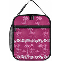 Pink Hawaii Palm Tree Hibiscus Lunch Bag Fantasy Summer Vibe