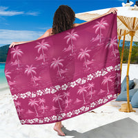 Pink Hawaii Palm Tree Hibiscus Sarong Fantasy Summer Vibe