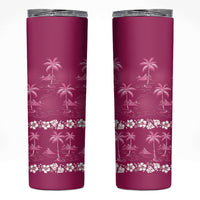 Pink Hawaii Palm Tree Hibiscus Skinny Tumbler Fantasy Summer Vibe