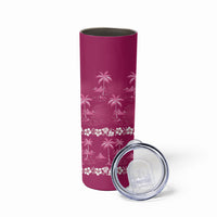 Pink Hawaii Palm Tree Hibiscus Skinny Tumbler Fantasy Summer Vibe