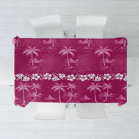Pink Hawaii Palm Tree Hibiscus Tablecloth Fantasy Summer Vibe