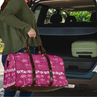 Pink Hawaii Palm Tree Hibiscus Travel Bag Fantasy Summer Vibe