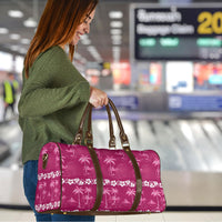 Pink Hawaii Palm Tree Hibiscus Travel Bag Fantasy Summer Vibe