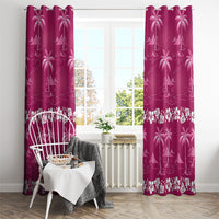 Pink Hawaii Palm Tree Hibiscus Window Curtain Fantasy Summer Vibe