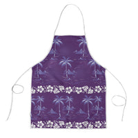 Purple Hawaii Palm Tree Hibiscus Apron Fantasy Summer Vibe