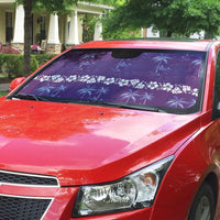 Purple Hawaii Palm Tree Hibiscus Auto Sun Shade Fantasy Summer Vibe