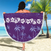 Purple Hawaii Palm Tree Hibiscus Beach Blanket Fantasy Summer Vibe