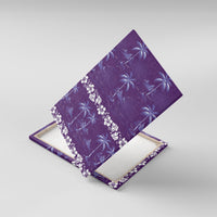 Purple Hawaii Palm Tree Hibiscus Canvas Wall Art Fantasy Summer Vibe