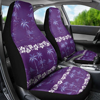 Purple Hawaii Palm Tree Hibiscus Car Seat Cover Fantasy Summer Vibe
