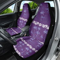 Purple Hawaii Palm Tree Hibiscus Car Seat Cover Fantasy Summer Vibe