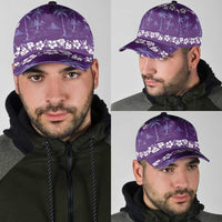 Purple Hawaii Palm Tree Hibiscus Classic Cap Fantasy Summer Vibe