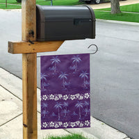 Purple Hawaii Palm Tree Hibiscus Garden Flag Fantasy Summer Vibe